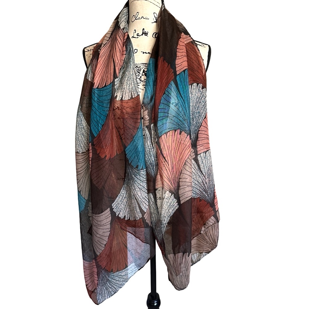 Multicolor Scarf Shawl Lightweight Elegant Wrap Neck Scarf Boutique Polyester - Picture 3 of 5